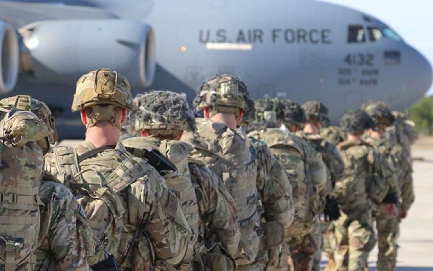 US army paratroopers deploy from Pope Army Airfield, North Carolina on January 1, 2020. File photo: Capt. Robyn Haake/ US Army/ AFP