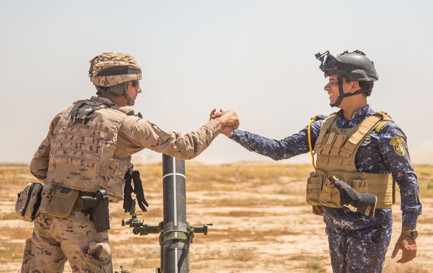 Spanish army soldiers mentor Iraqi security forces in the fight against ISIS at Besmaya Range Complex on June 12, 2019. Photo: Brandon Best/US Army