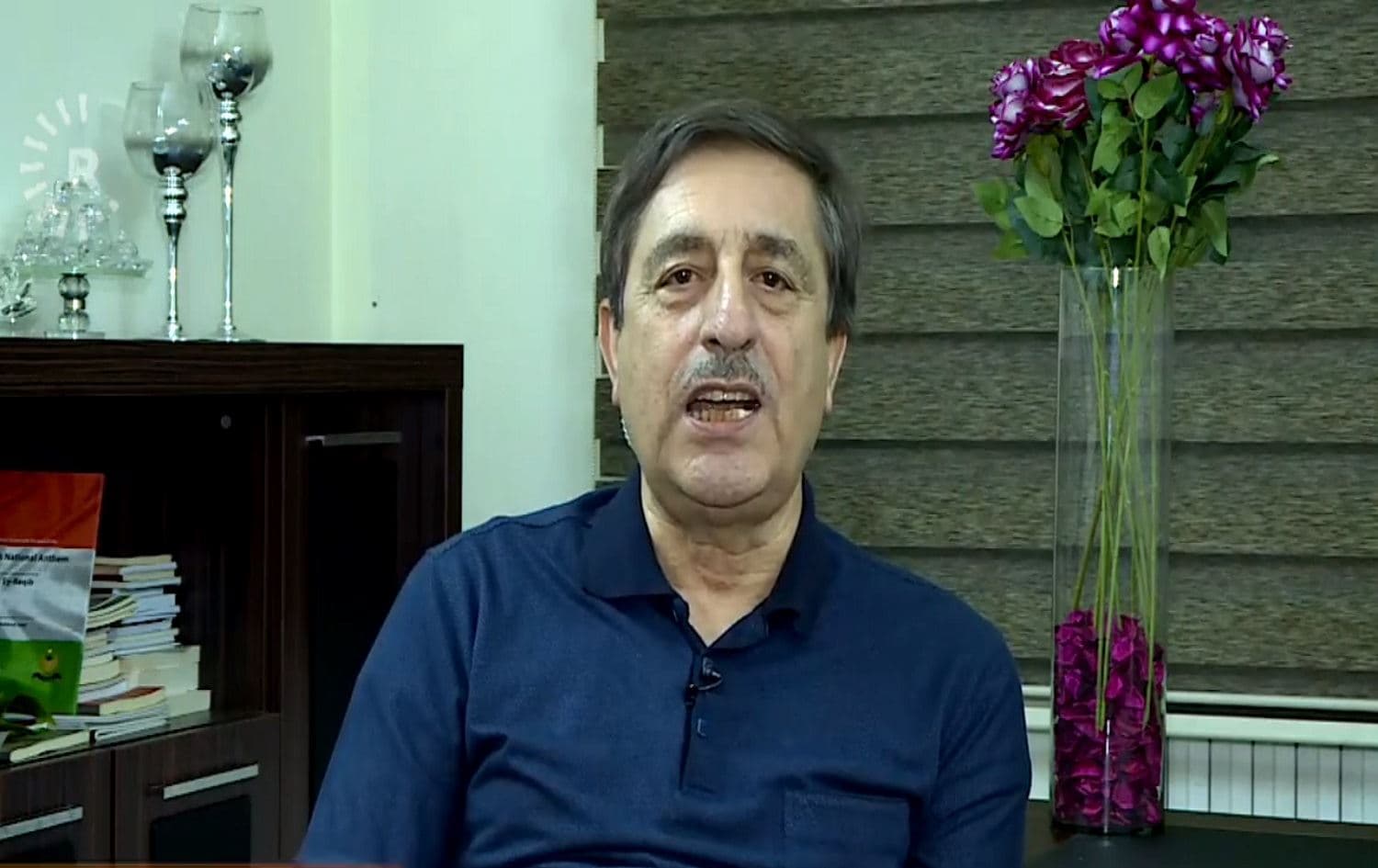 Faysal Yousef speaking to Rudaw TV on June 20, 2020. Photo: Rudaw