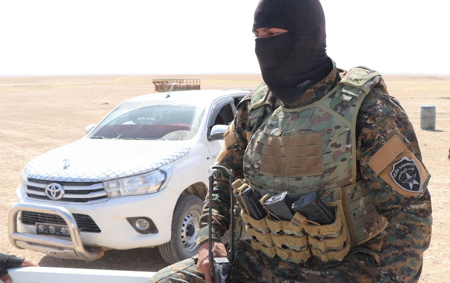 An SDF commando unit takes part in operations against ISIS in Deir ez-Zor. File photo: SDF