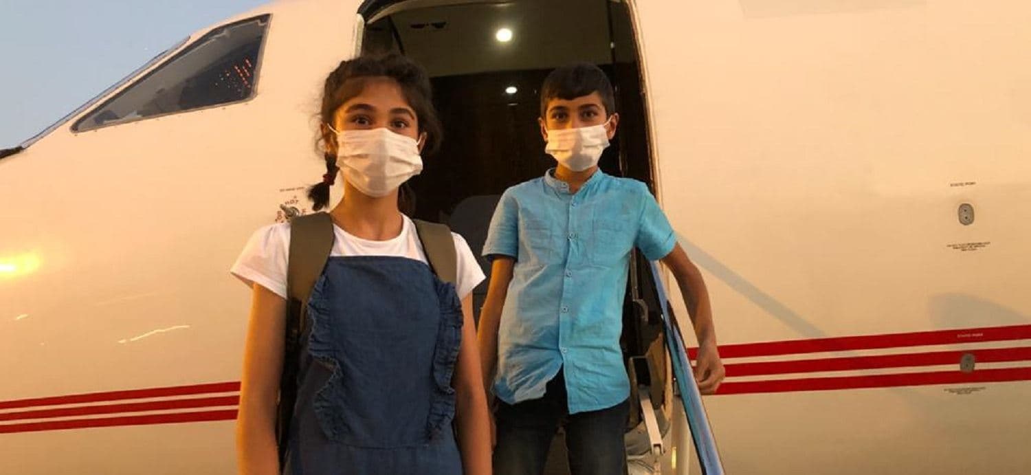 Amir and Amira Hussein arrived in Erbil on Friday after being captured by ISIS in 2014. Photo: Kurdistan Region Presidency