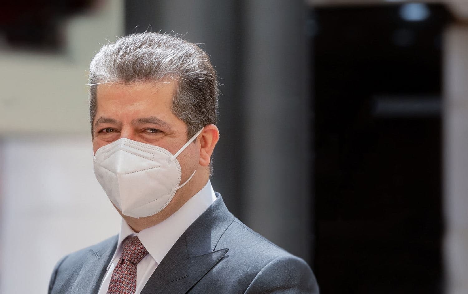Kurdistan Region Prime Minister Masrour Barzani pictured in Erbil wearing a facemask during the coronavirus pandemic on September 10, 2020. Photo: Bilind T. Abdullah/Rudaw
