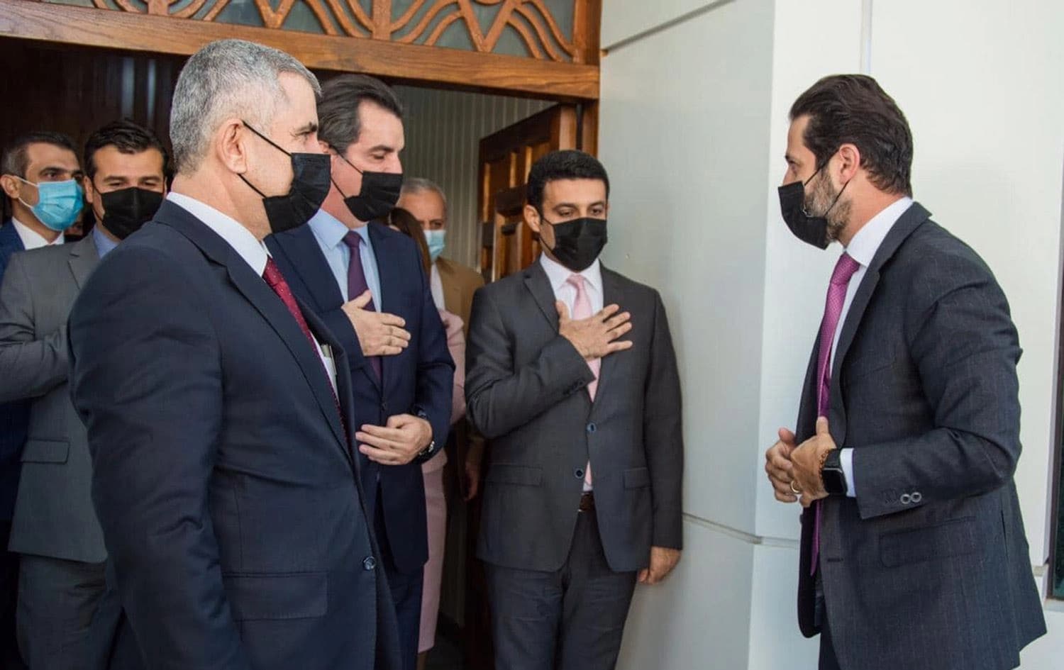 قوباد تاڵەبانی، جێگری سەرۆکوەزیرانی هەرێمی کوردستان و عەلی عوسمان و کەمال موسلیم، وەزیری بازرگانی و پیشەسازی