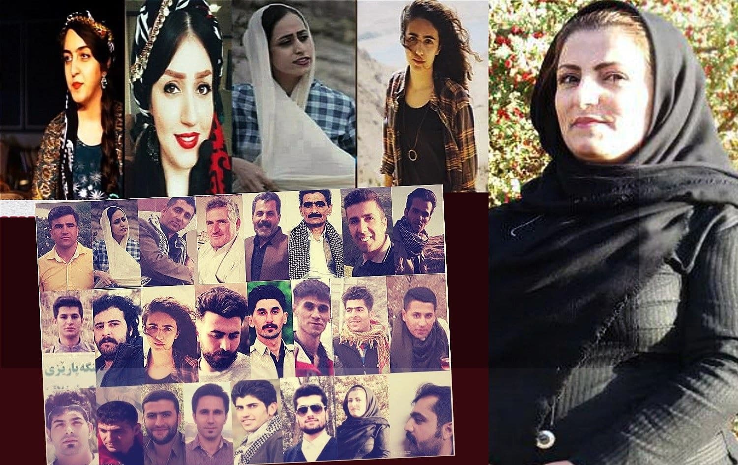 عەزیمە ناسری خەڵکی بۆکان و بەشێک لە دەستگیرکراوانی دیکەی رۆژهەڵاتی کوردستان، وێنە؛ تۆڕی مافەکانی مرۆڤی کوردستان