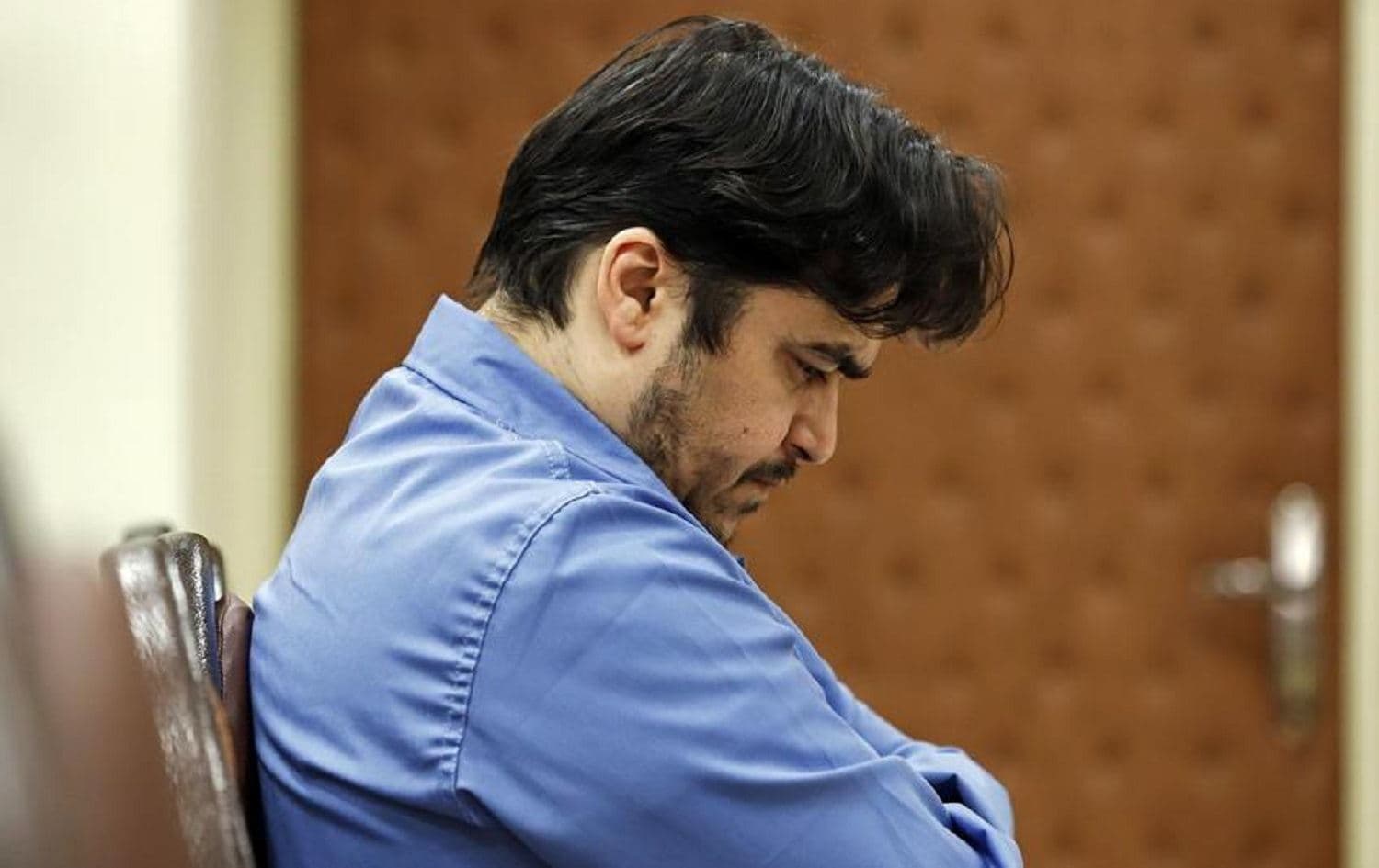 Ruhollah Zam at his trial at Iran's Revolutionary Court in Tehran on June 2, 2020. Photo: AFP