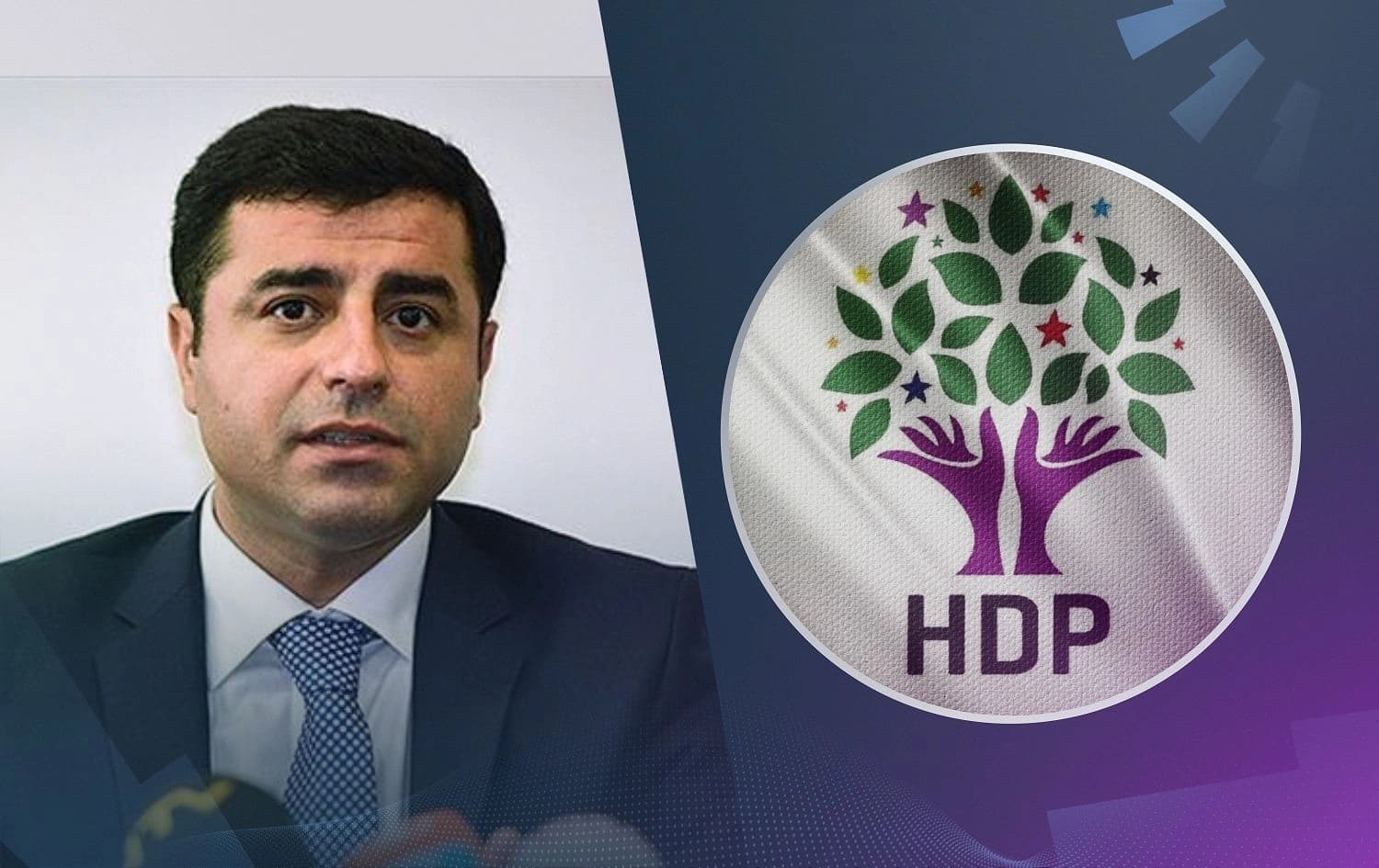 Jailed former co-chair of the Peoples' Democratic Party (HDP) Selahattin Demirtas issued a statement from prison addressing threats to close his party. File photo: Anadolu Agency; Graphic: Abdulbasit Ibrahim/Rudaw