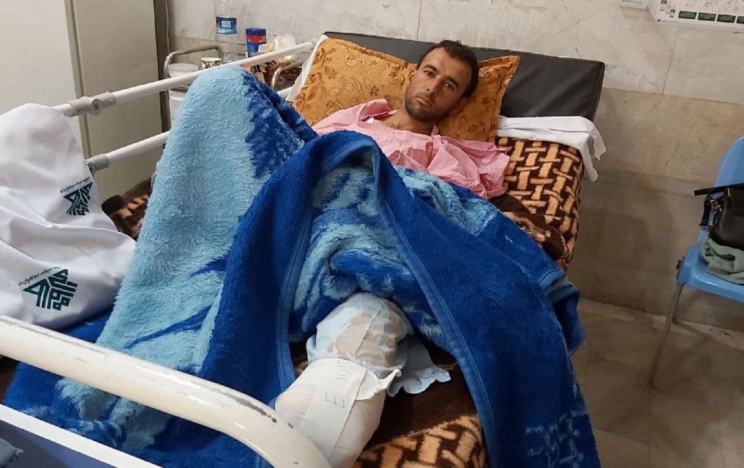 Saman Rezayi had his leg amputated after a landmine explosion. Photo: Jabar Dastbaz/ Rudaw