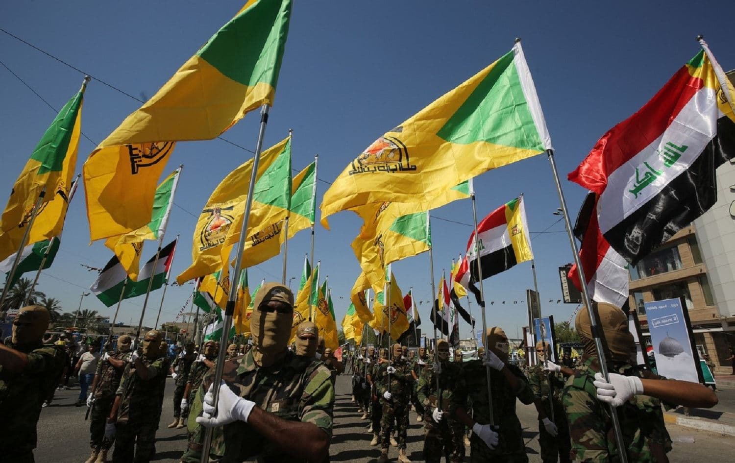 Kataib Hezbollah brigades march in Baghdad on May 31, 2019. File photo: Ahmad al-Rubaye/AFP