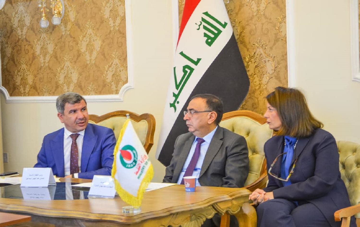 Iraqi officials in a meeting with Saudi Arabian officials on June 7, 2021. Photo: Ihsan Abdul-Jabbar Ismail/Facebook