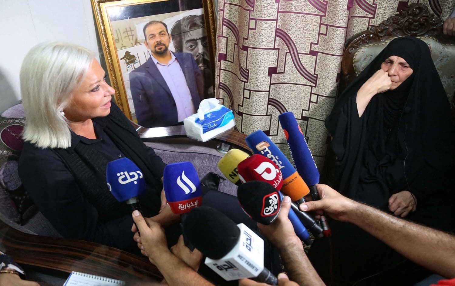 UNAMI chief Jeanine Hennis-Plasschaert meets with Samira al-Wazni in Karbala on June 24, 2021. Photo: AFP