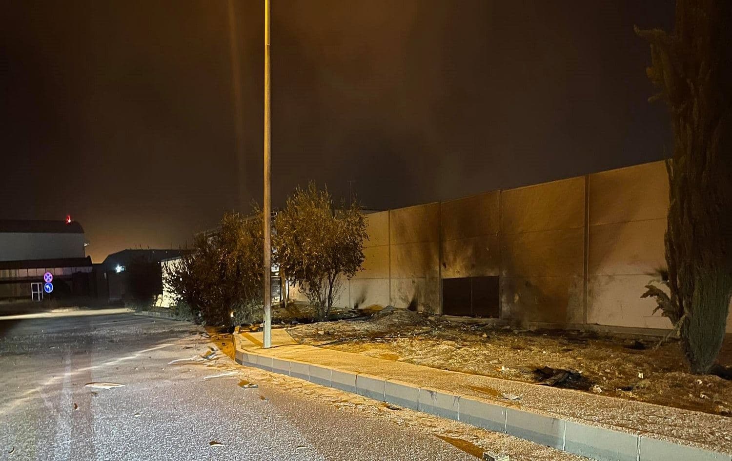 The site of a drone attack on Erbil International Airport on July 6, 2021. Photo: submitted