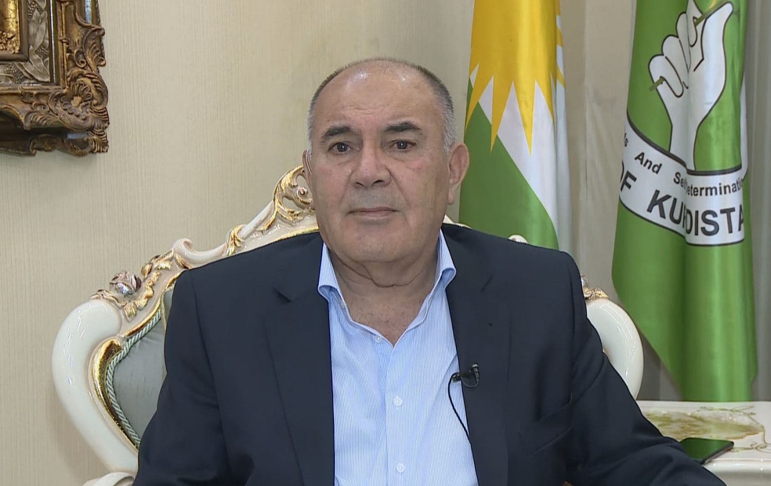 Saadi Ahmed Pira, member of the Patriotic Union of Kurdistan (PUK) politburo, speaks to Rudaw on July 20, 2021. Photo: Rudaw