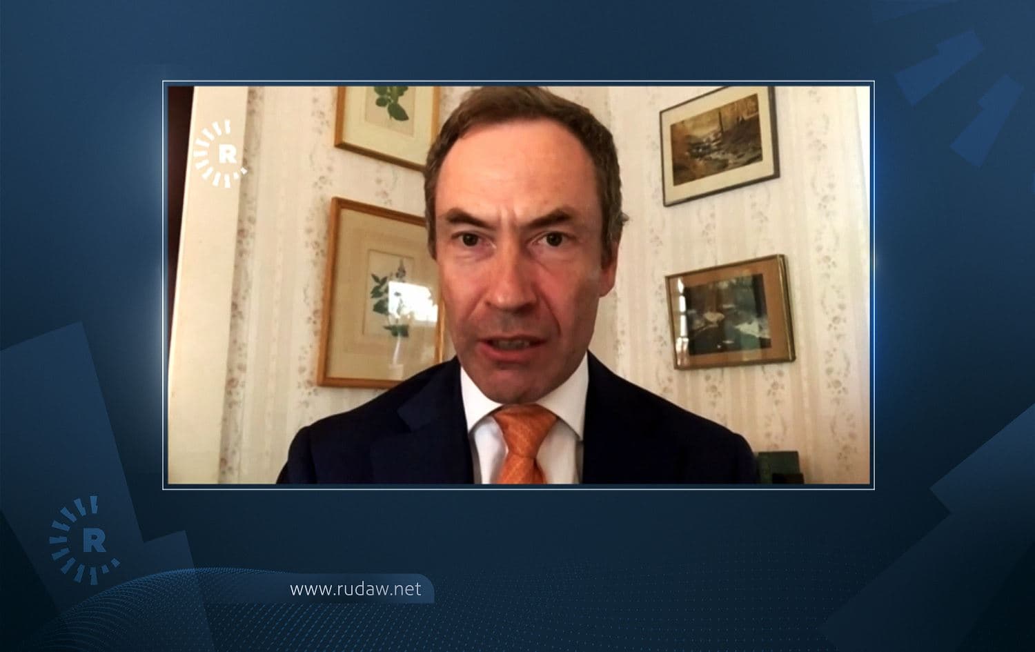 UNITAD senior legal officer Christopher Gosnell speaks to Rudaw TV on August 3, 2021. Photo: Rudaw