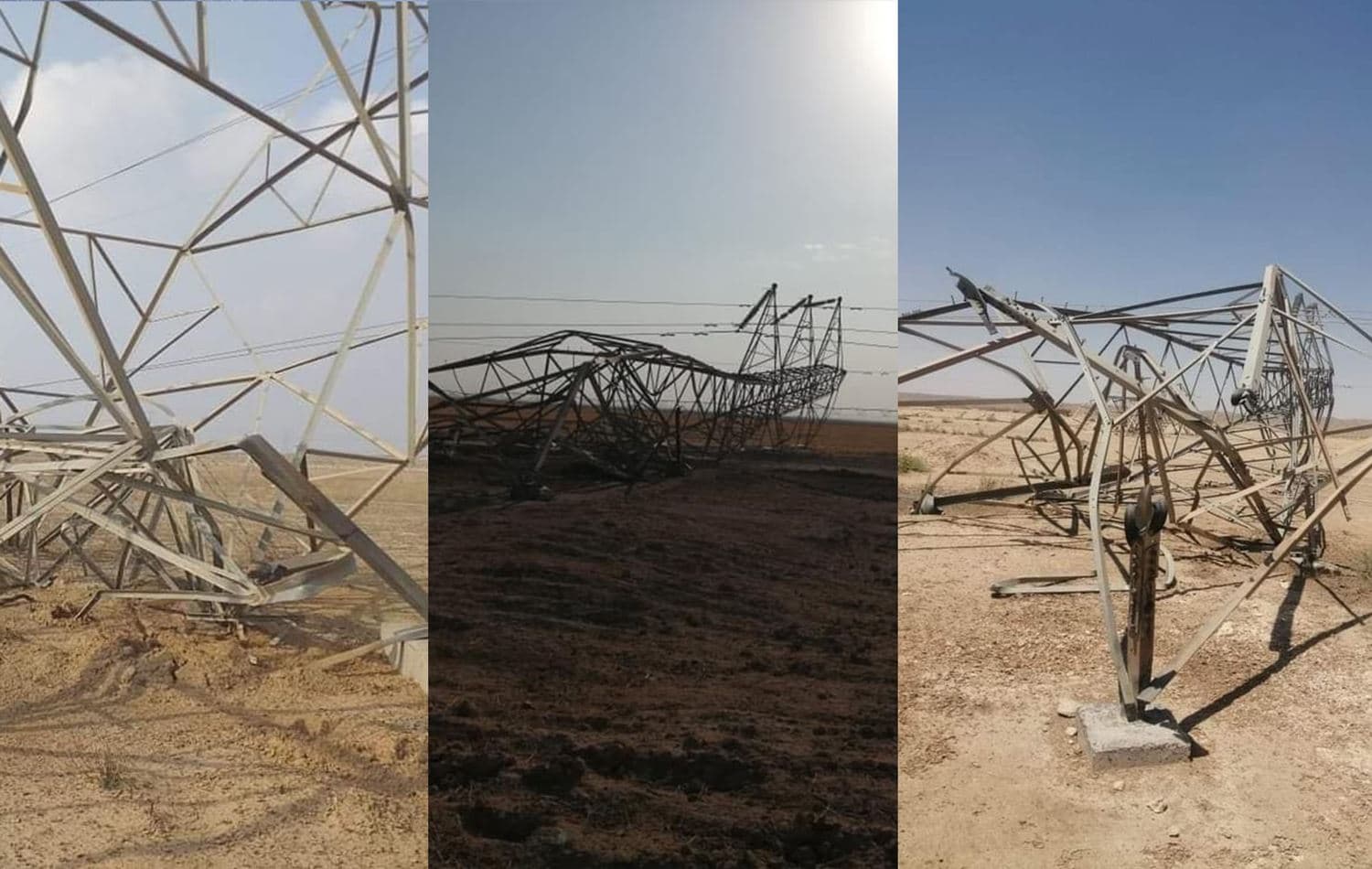 13 electricity towers in Iraq were damaged in “terrorist acts” in the past 48 hours. Photo: handout/electricity ministry