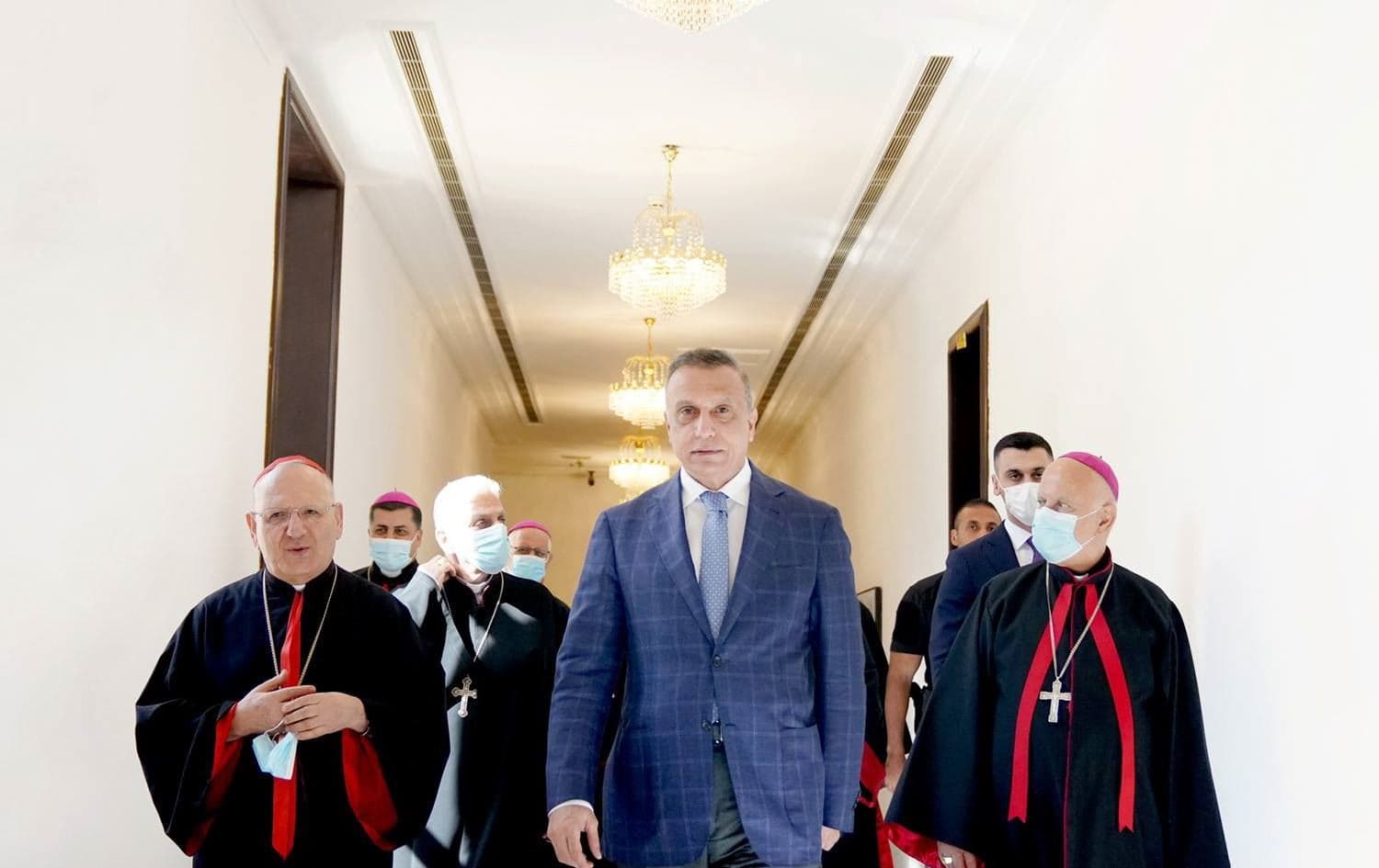 Kadhimi met with Cardinal Sako and a delegation of bishops in Baghdad on August 14, 2021. Photo: PM's office
