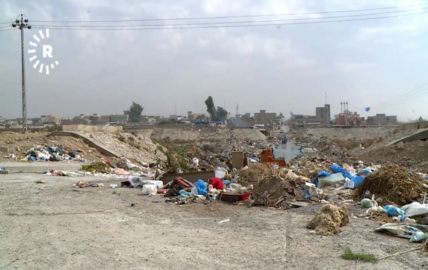 Garbage seen lining streets in Kirkuk. Photo: Rudaw