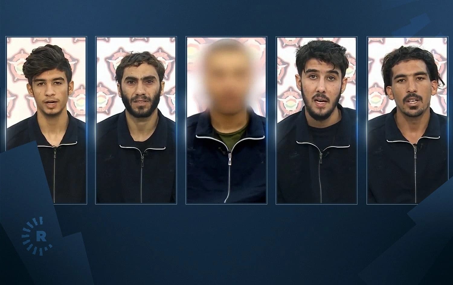 Five of a group of seven ISIS suspects arrested by Kurdish security forces, on September 5, 2021. Photos: handout/KRSC