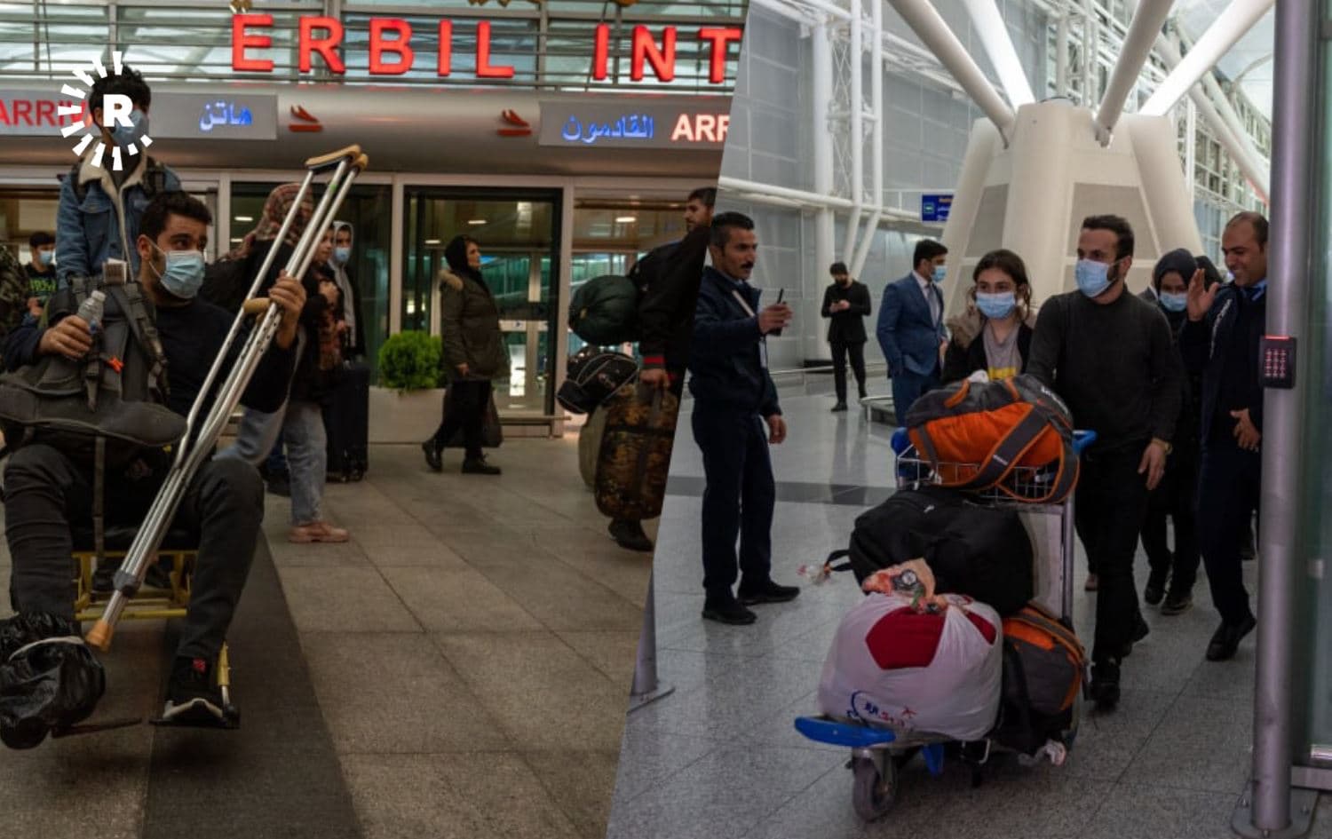 Over 400 Iraqi and Kurdish migrants arrived at Erbil International airport on December 2, 2021, after being stuck on Belarus-Poland border for weeks. Photo: Bilind T. Abdullah/Rudaw