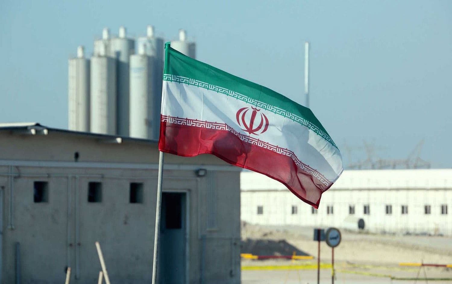 An Iranian flag at Iran’s Bushehr nuclear power plant on November 10, 2019. Photo: Atta Kenare/AFP