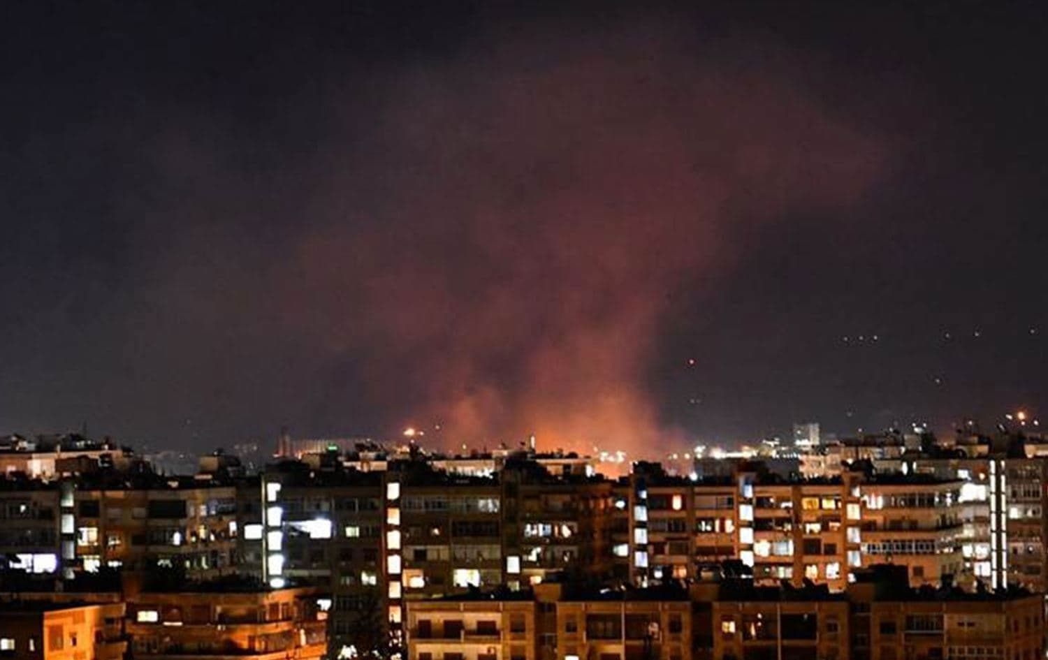 Syrian air defenses respond to Israeli missiles targeting south of the capital Damascus in earlier strike on July 20, 2020. Photo: AFP