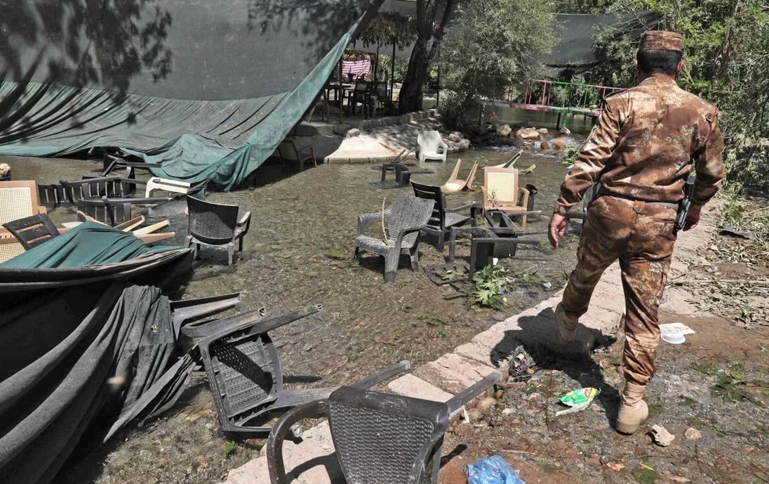 Aftermath of Turkish shelling on Parakh resort in Zakho. Photo: Rudaw/file