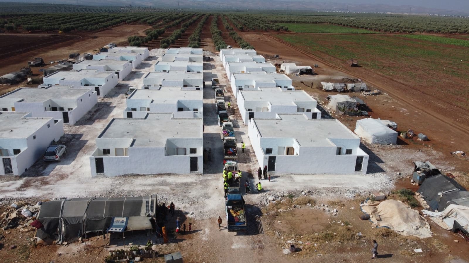 An Istanbul-based organization completed 34 houses recently with donations from Palestinians in Afrin, northern Syria. Photo: Wafaa Al-Mohsenin