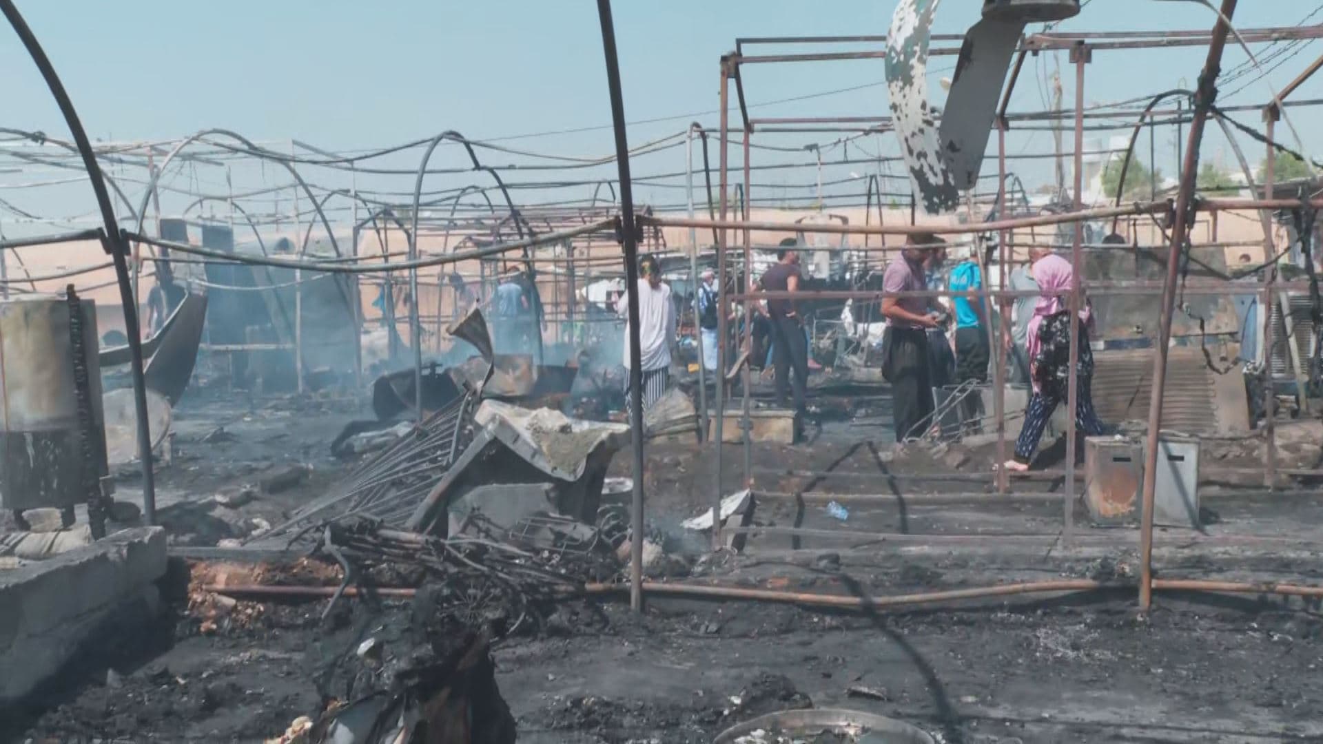 Aftermath of the fire incident in Bajet Kandala camp near Zakho. Date: September 3, 2022. Photo: Rudaw