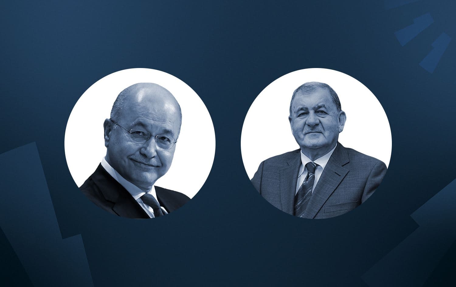 Current President Barham Salih and opponent Latif Rashid moved on to the second round of Iraq’s presidential race on October 13, 2022. Graphic: Rudaw