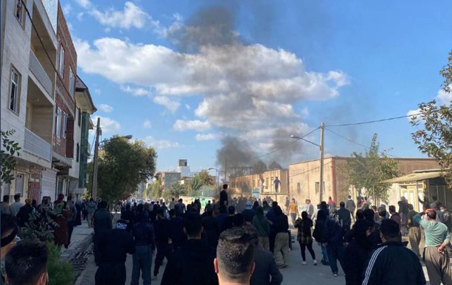 Security forces crackdown on protests in the Kurdish city of Mariwan in western Iran (Rojhelat) on November 6, 2022. Photo: Hengaw Orrganization for Human Rights