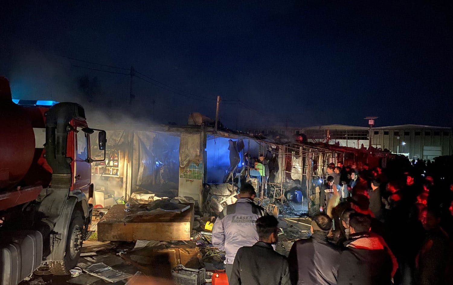 Fire in Erbil's Bahrka camp on December 11, 2022. Photo: submitted