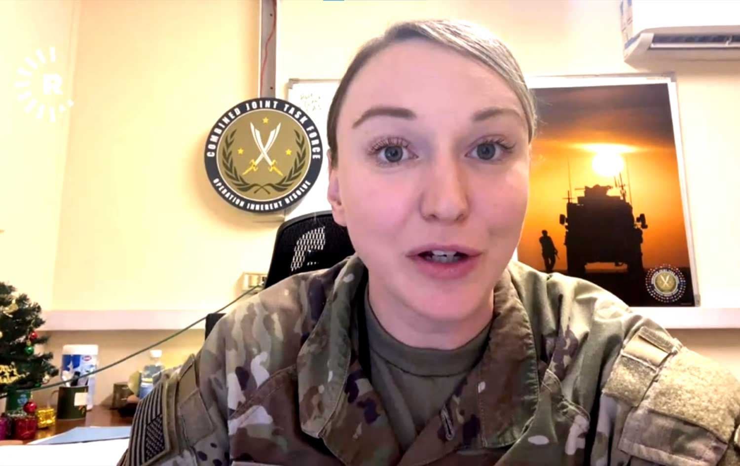 Major Rachael Jeffcoat, anti-ISIS coalition spokesperson, speaking to Rudaw on December 31, 2022. Photo: Rudaw