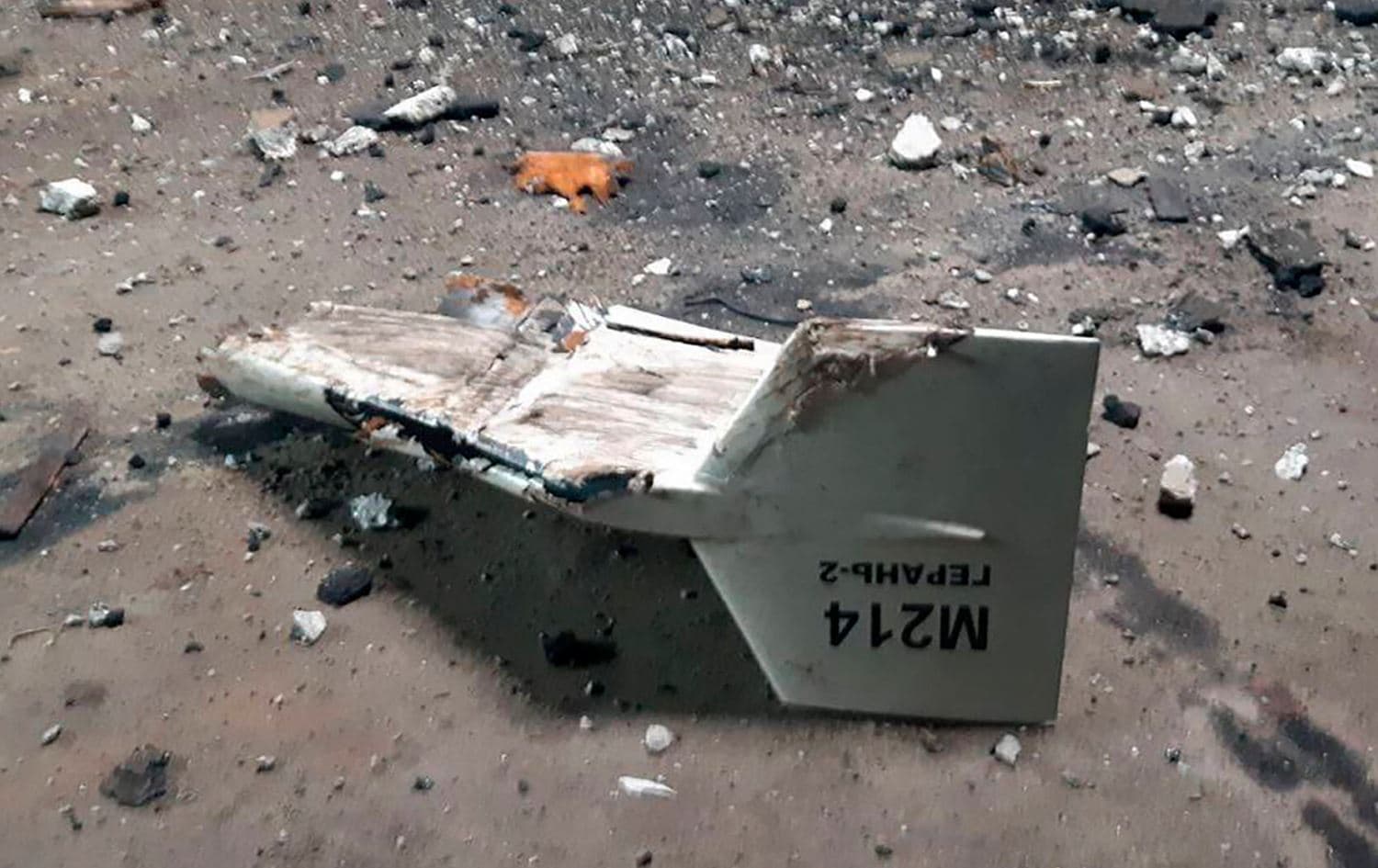The wreckage of an Iranian Shahed drone downed near Kupiansk, Ukraine on September 13, 2022. Photo: AP