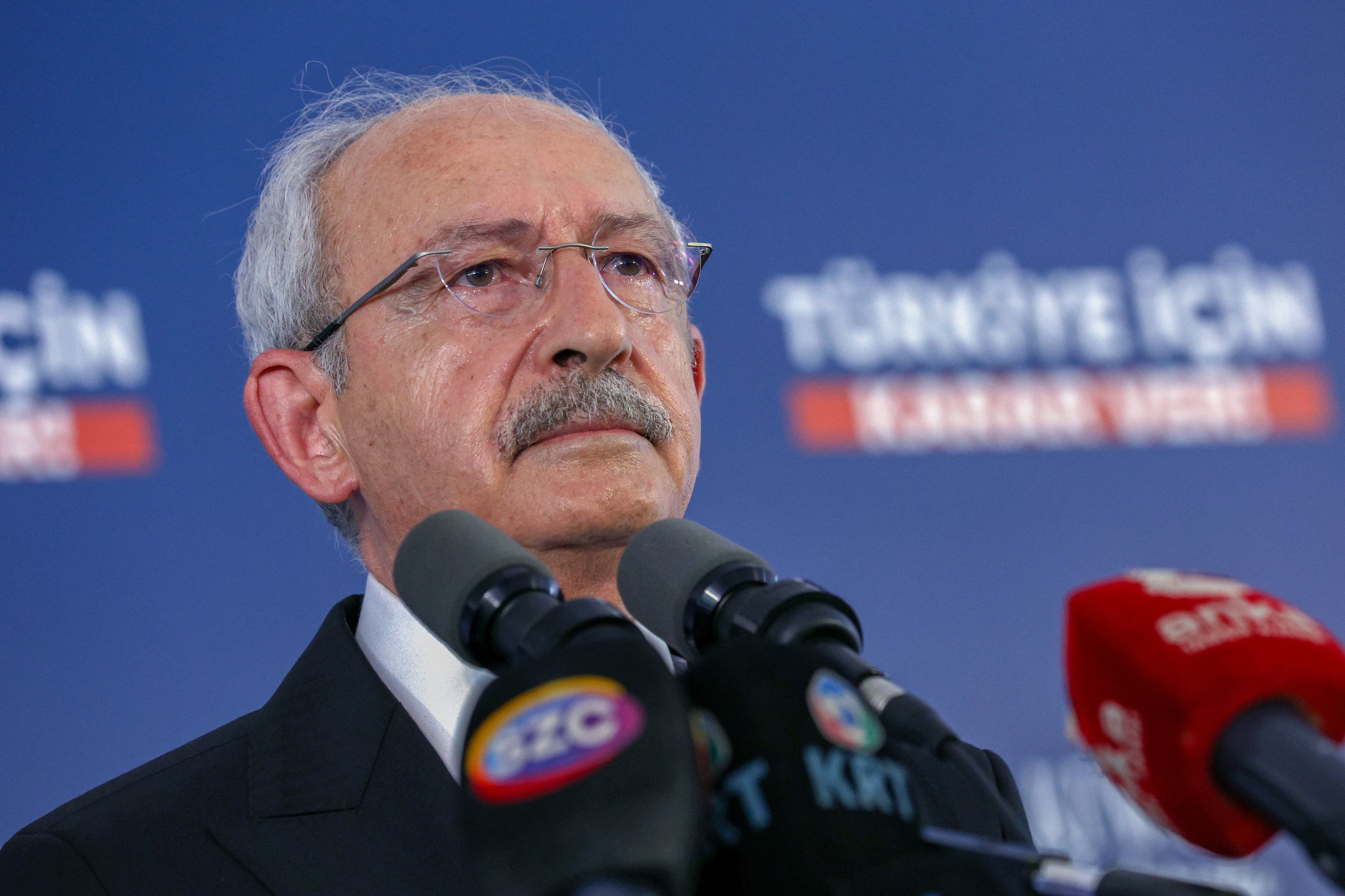 CHP Leader Kemal Kilicdaroglu speaking at a party event in Hatay province on May 23, 2023. Photo: CHP