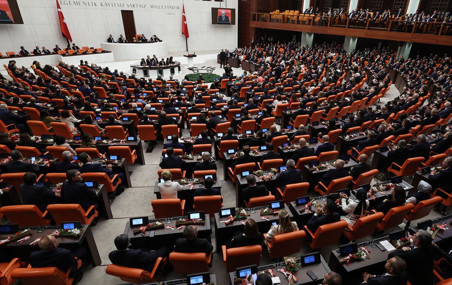Turkish parliament gathers for a swearing-in ceremony at the Turkish parliament in Ankara, on June 2, 2023. Adem ALTAN/AFP