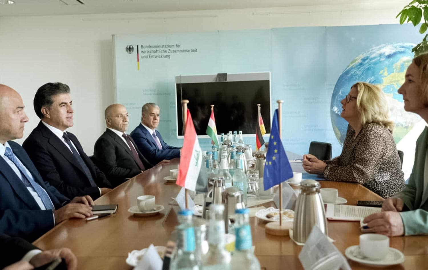 Kurdistan Region President Nechirvan Barzani in a meeting with Germany's Federal Minister for Economic Cooperation and Development Svenja Schulze on June 26, 2023. Photo: Office of President Barzani