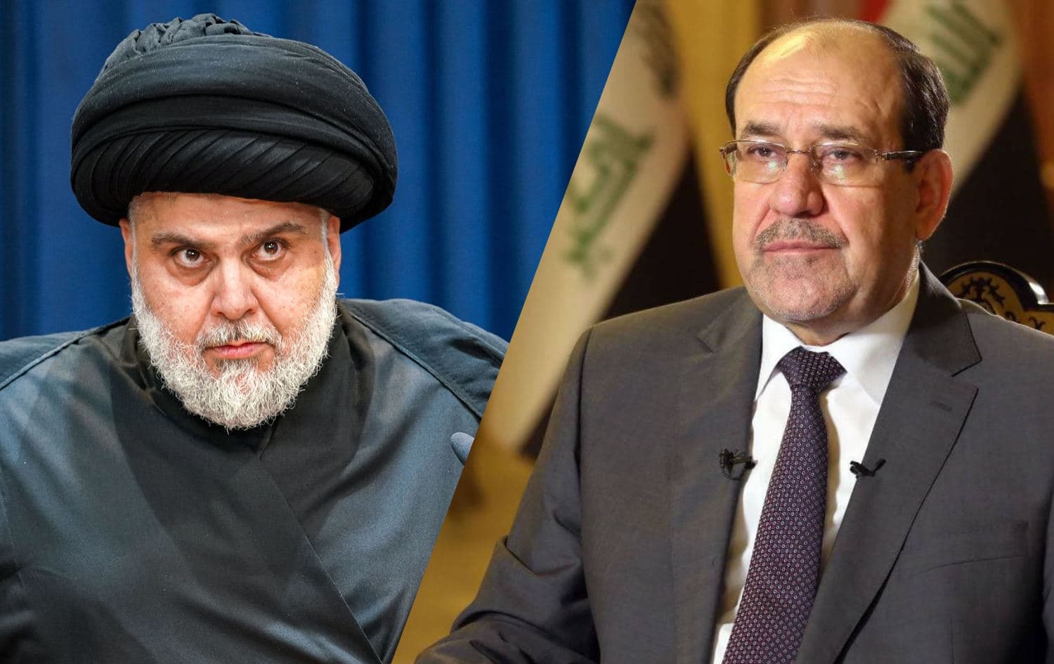 Influential Shiite cleric Muqtada al-Sadr (left). Photo: AFP. Former Iraqi Prime Minister Nouri al-Maliki. Photo: Maliki's office