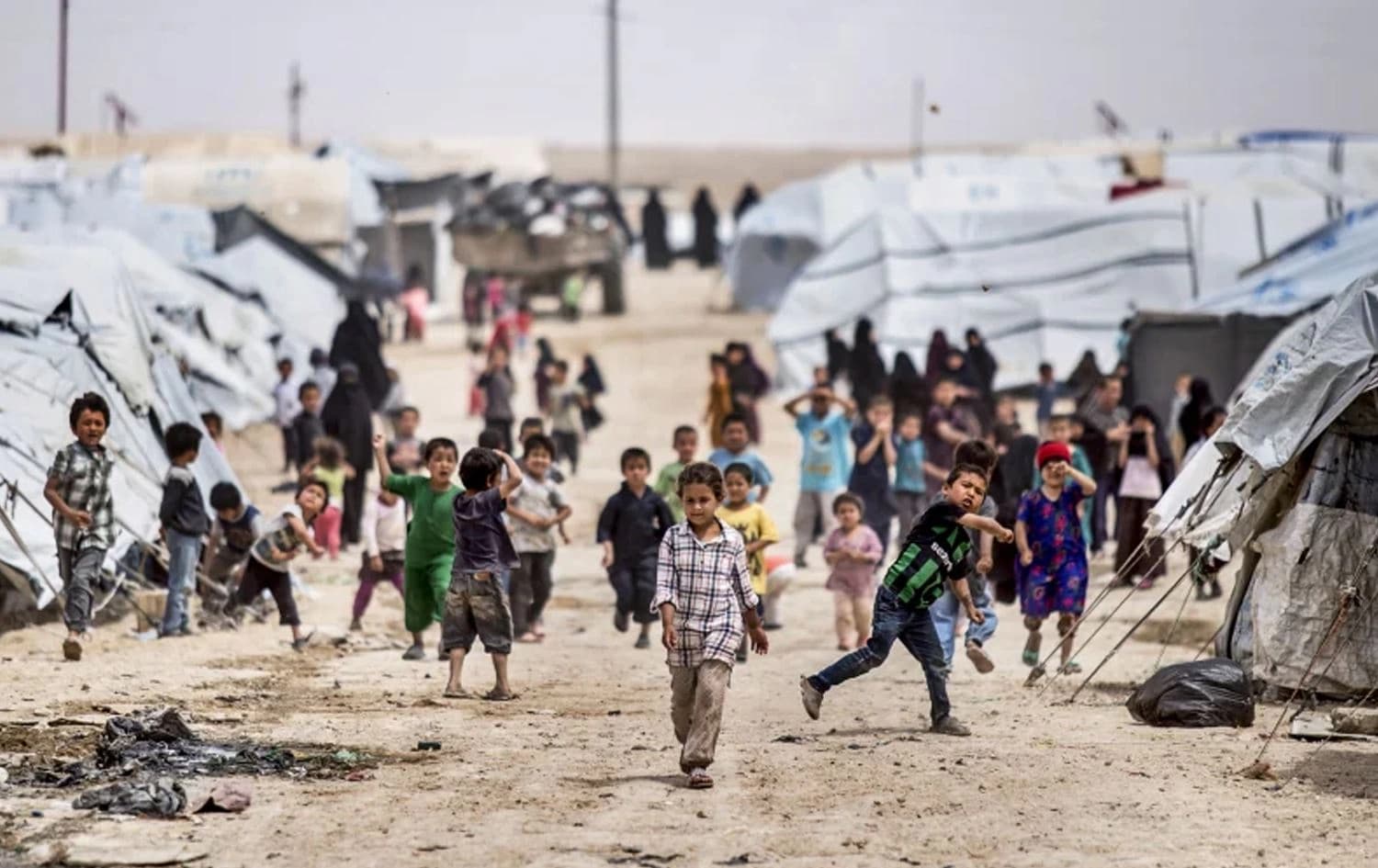 کەمپی هۆل لە رۆژئاوای کوردستان. وێنە: AFP