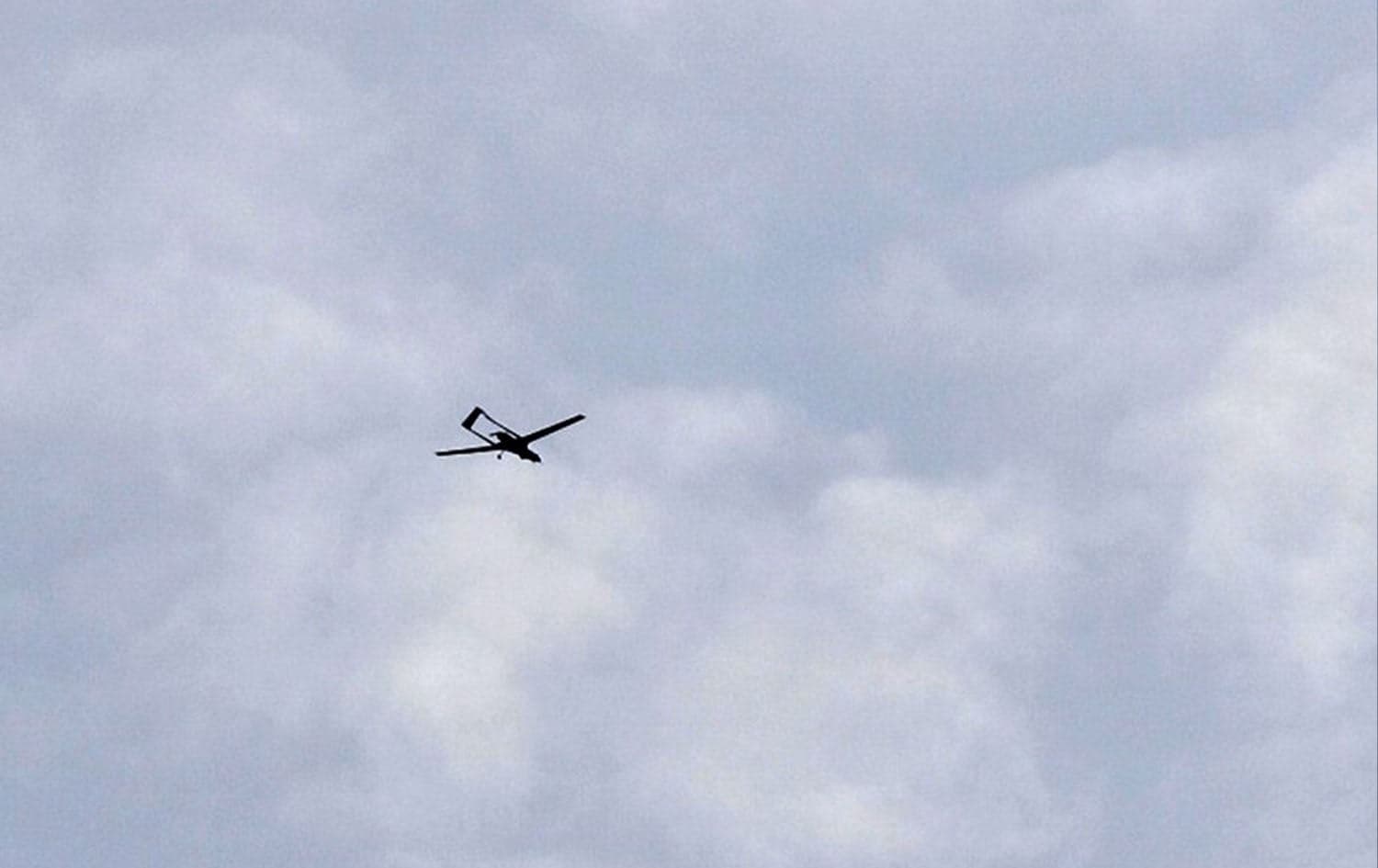 A Turkish-made drone flying in the sky. File Photo: AFP