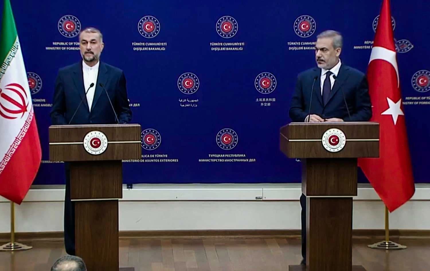 Wezîrê Karên Derve yê Îranê Husên Emir Abdullahiyan û Wezîrê Karên Derve yê Tirkiyeyê Hakan Fîdan
