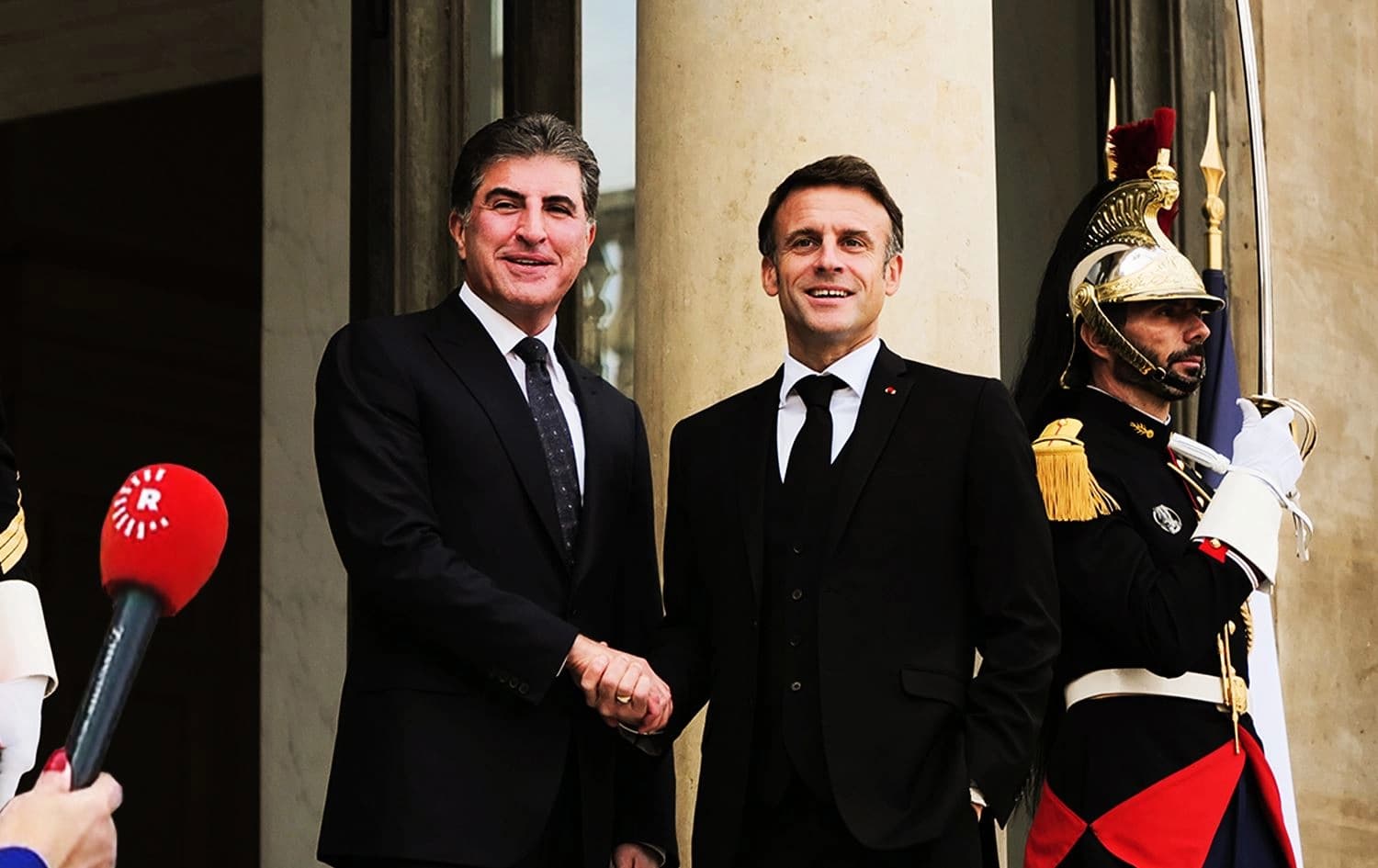 Nêçîrvan Barzanî û Emmanuel Macron / Wêne: Rûdaw Graîk