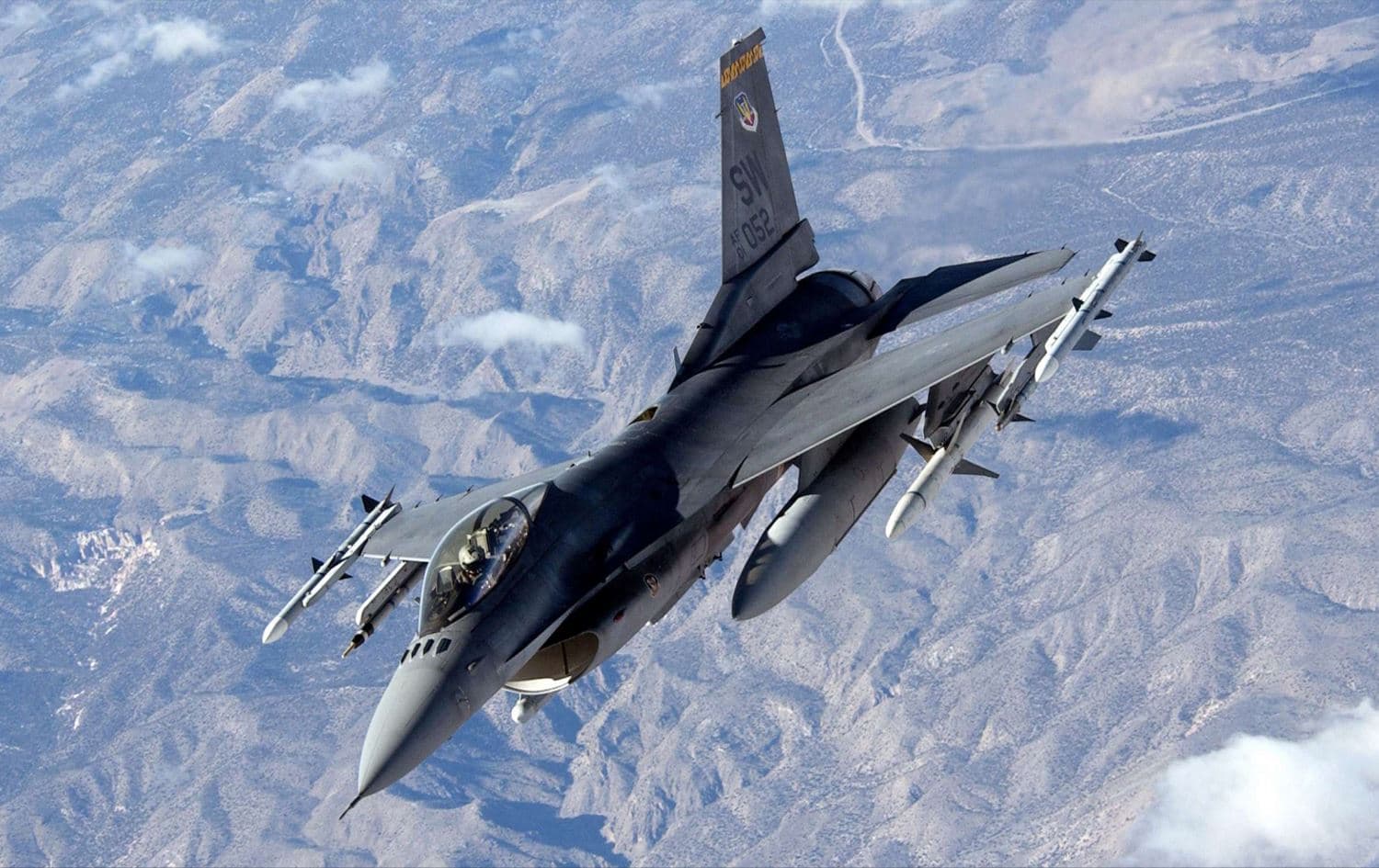 An F-16 Fighting Falcon from the 20th Fighter Wing, Shaw Air Force Base, South Carolina. Photo: Kevin Gruenwald/US Air Force/AFP