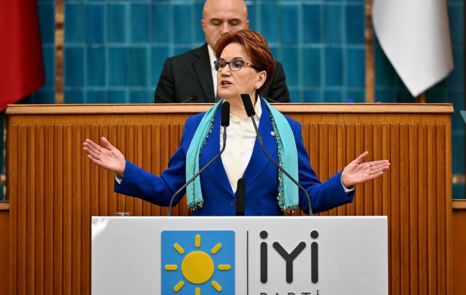 Meral Akşener bugün partisinin Meclis grup toplantısında konuştu. / AA