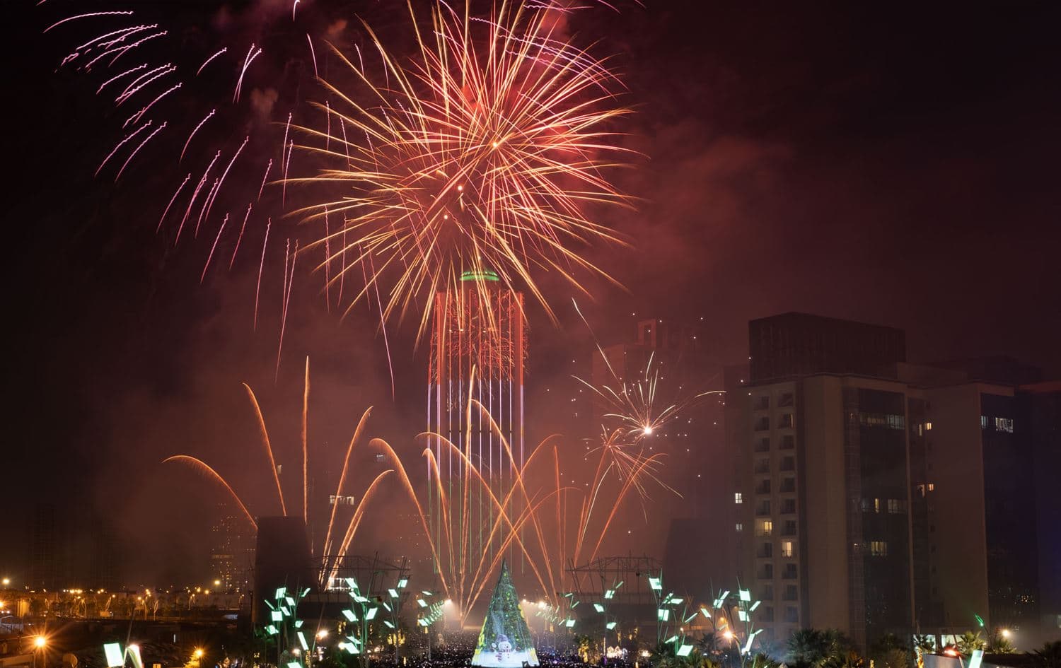 Fireworks light up the sky of Erbil on New Year's Eve 2020. Photo: Bilind T. Abdullah/Rudaw