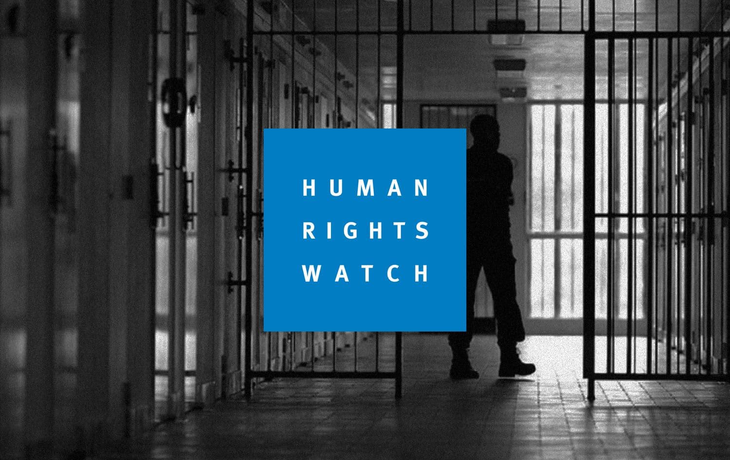 Human Rights Watch (HRW) logo and a file photo of a prison. Photo: AFP, Graphic Rudaw.