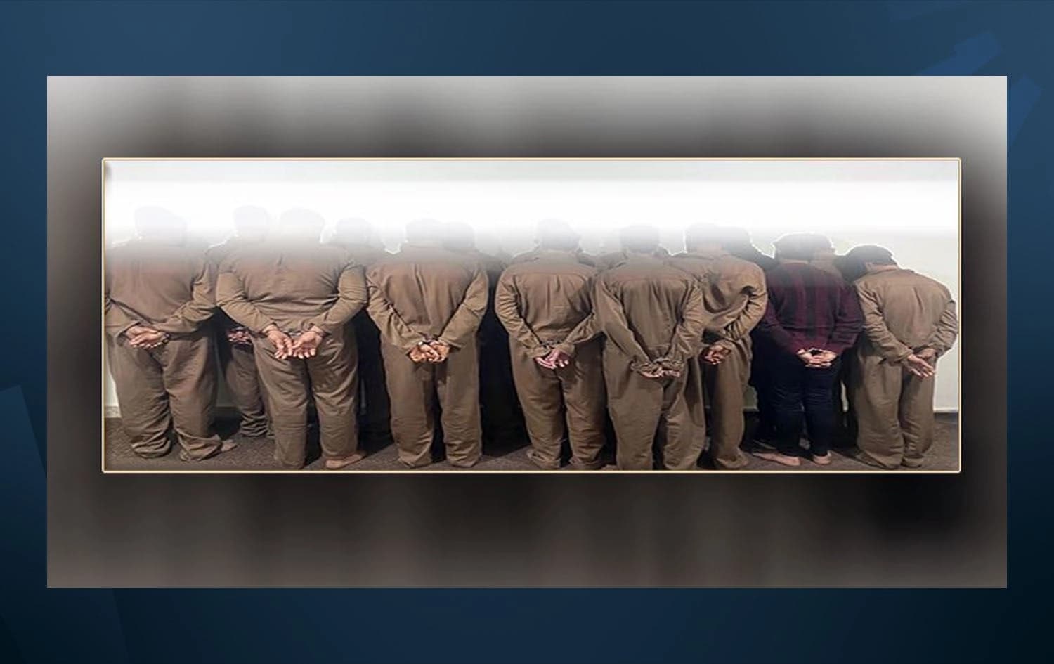 Image showing the 16 Islamic State (ISIS) members captured by the SDF. Photo: SDF Media Centre