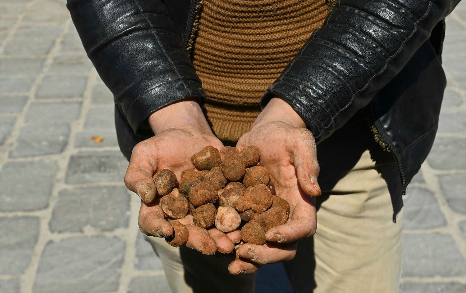 A Syrian vendor displays truffles at a market in Aleppo on February 28, 2024. Photo: AFP