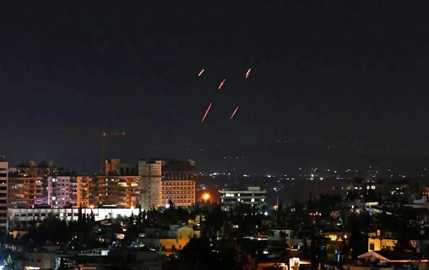 Syrian air defenses respond to Israeli missiles targeting south of the capital Damascus in a strike on July 20, 2020. Photo: AFP