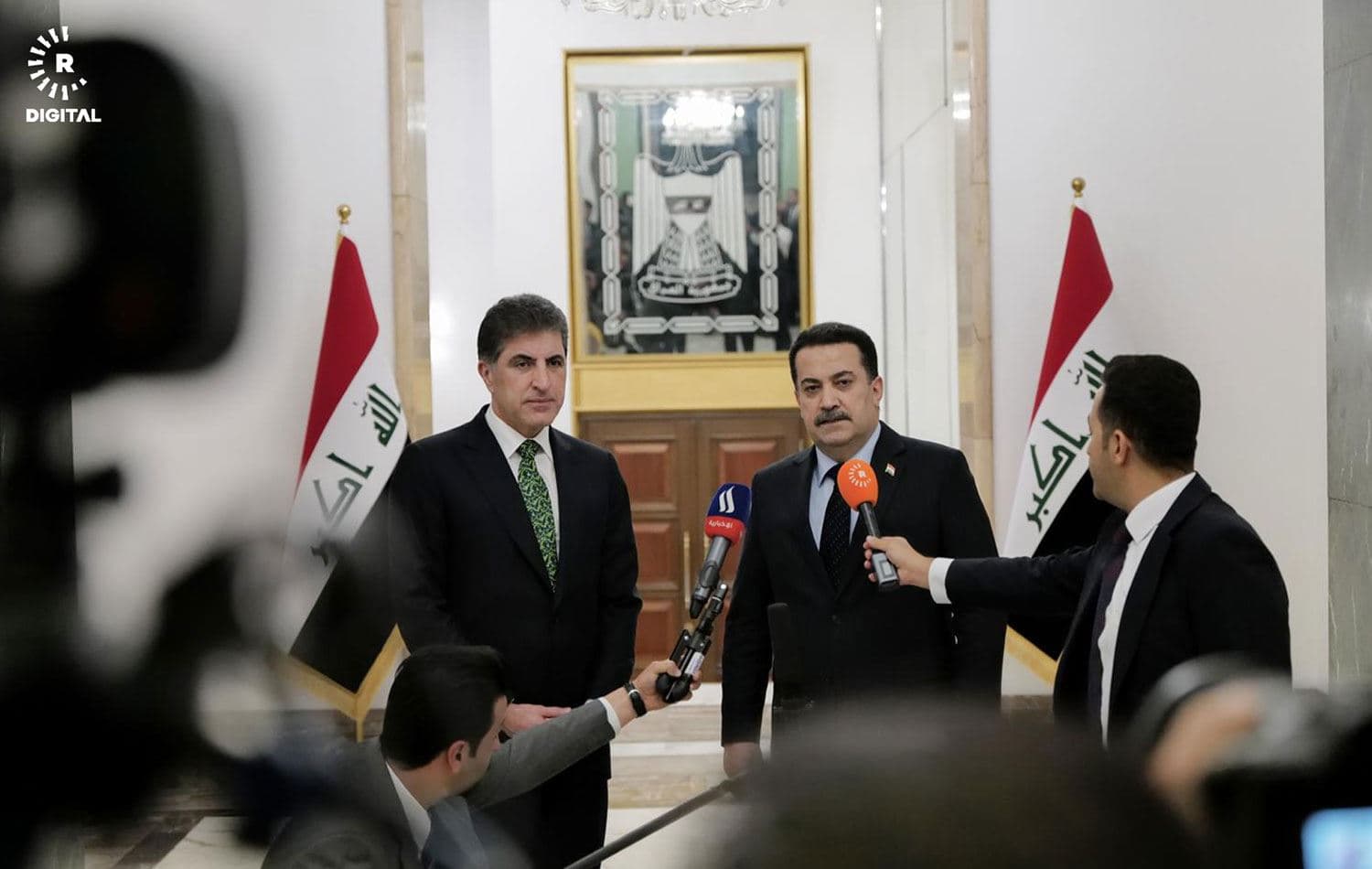 Kürdistan Bölgesi Başkanı Neçirvan Barzani ve Irak Başbakanı Şiya Sudani bugün Bağdat'ta bir araya geldi. / Rûdaw