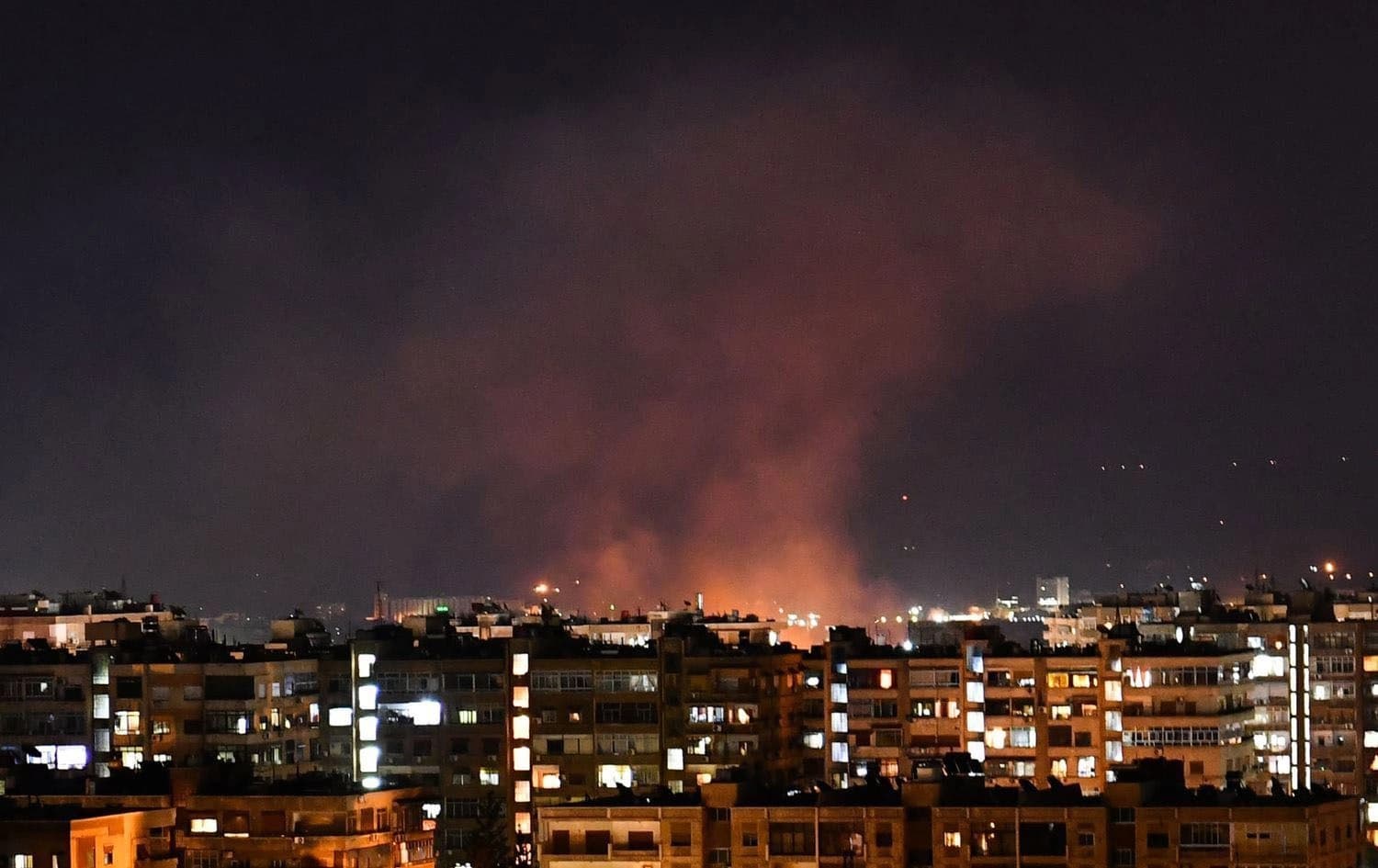 A cloud of smoke rises after an Israeli airstrike targetted the Syrian capital city of Damascus on July 20, 2020. File photo: AFP
