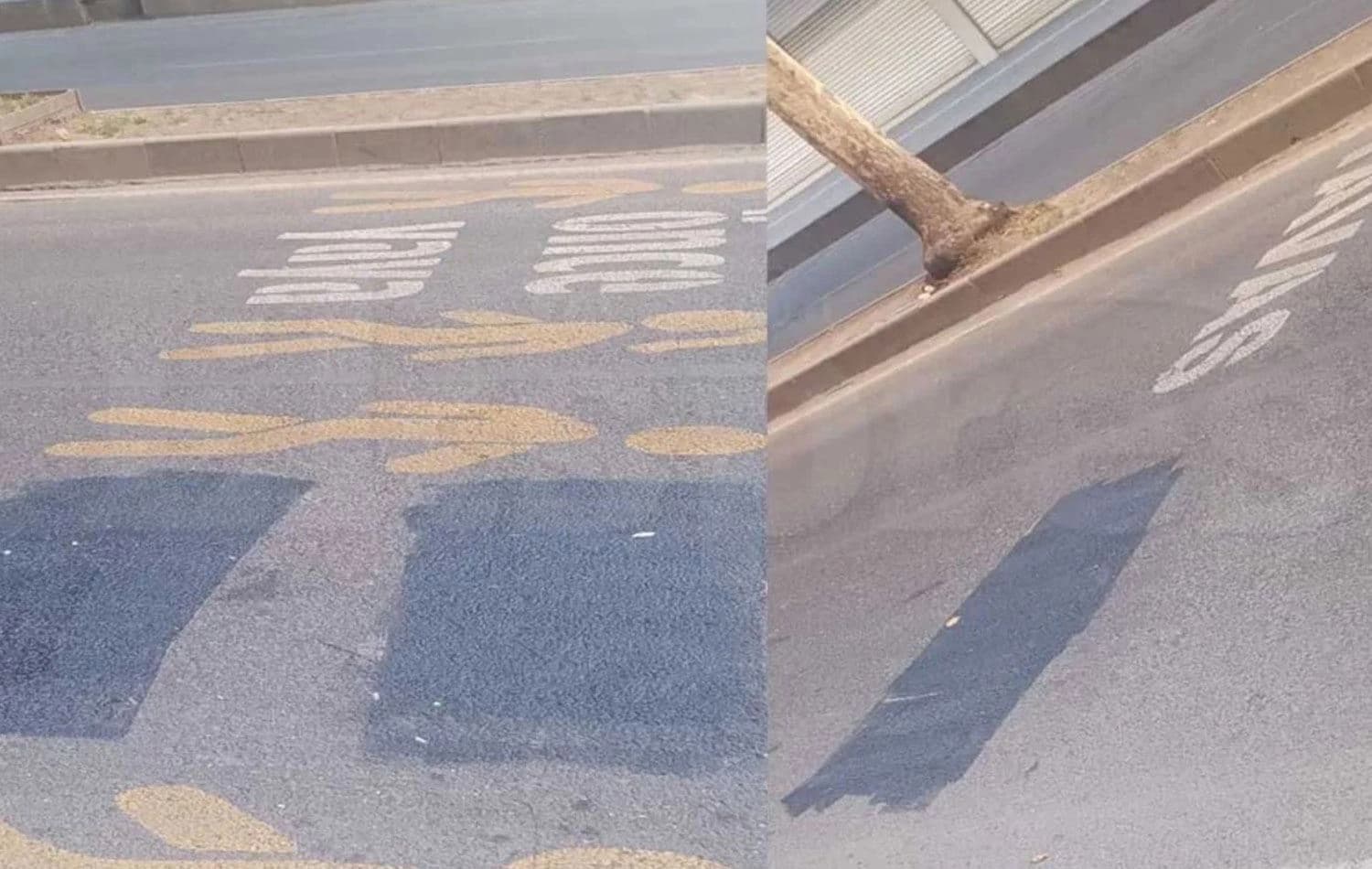Kürtça yazıların üstü kapatıldı. / Foto: Sosyal medya